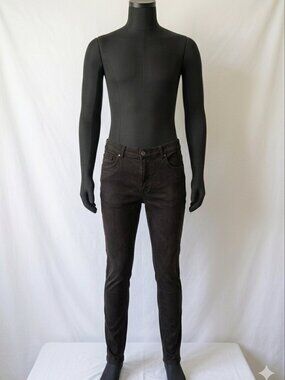 George Men's Black Stretch Premium 5 Pocket Straight Leg Pants Size 34